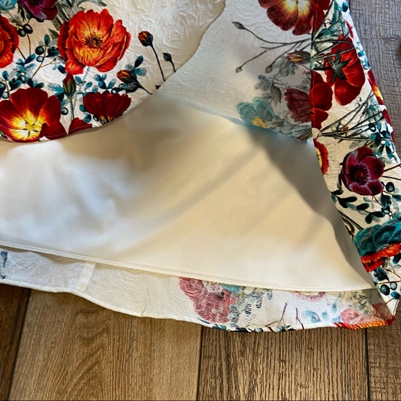 Adrianna Papell White Floral Dress Size 6 - Picture 6 of 8